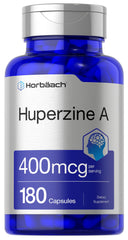 Bottle of Horbaach Huperzine A 400mcg 180 capsules label