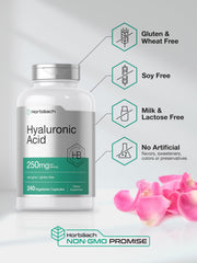 Nutrition facts label of Horbaach Hyaluronic Acid