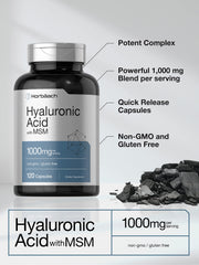 Horbäach Hyaluronic Acid with MSM capsules in blister pack