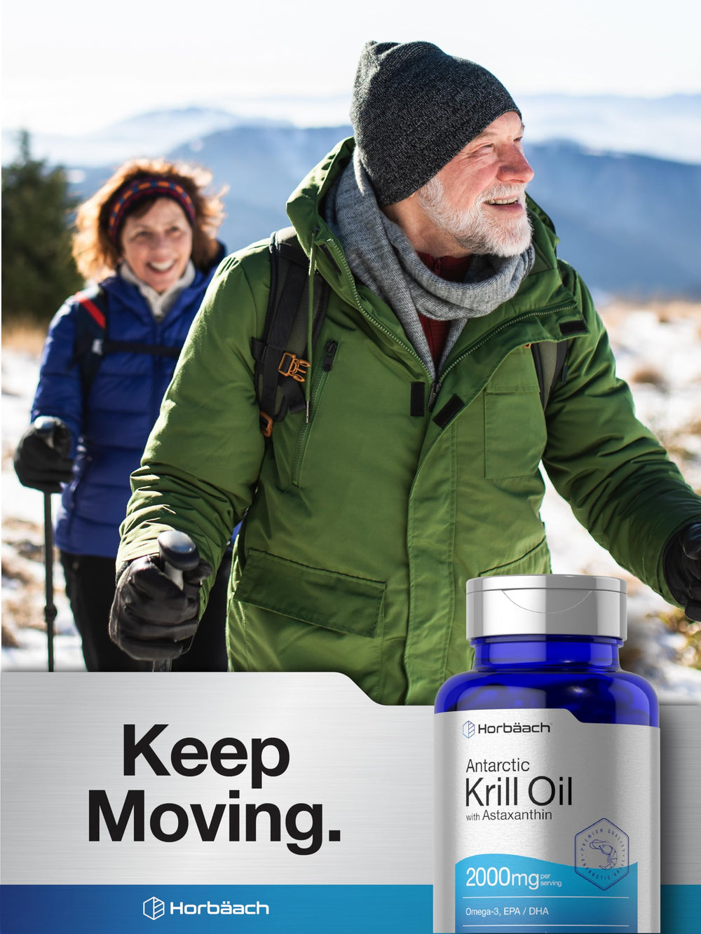 Astaxanthin-containing Horbaach Krill Oil softgels