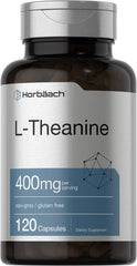 Horbäach L-Theanine 400mg bottle with 120 capsules