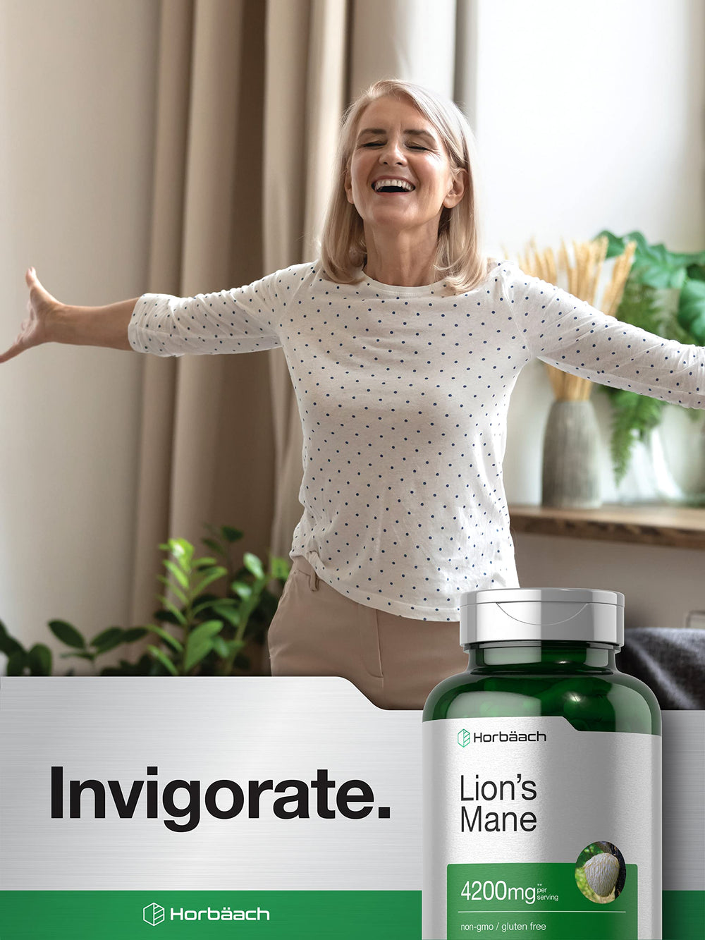 Per-pack serving information for Lions Mane supplement