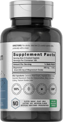 Back label showing supplement facts for Horbaach Magnesium Oxide 845 mg