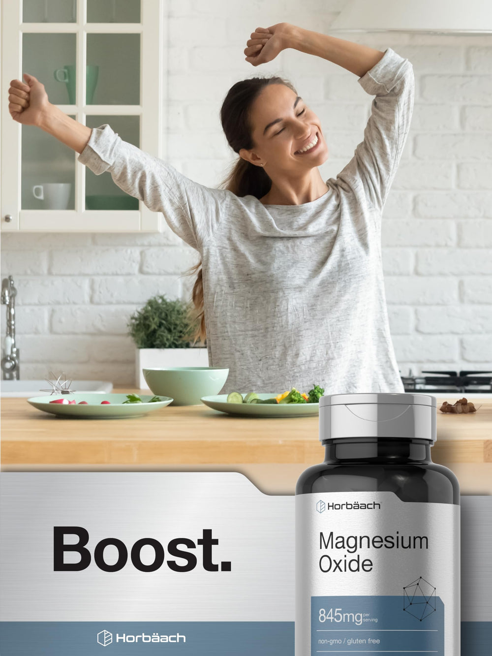 Non-GMO statement on Horbaach Magnesium Oxide label