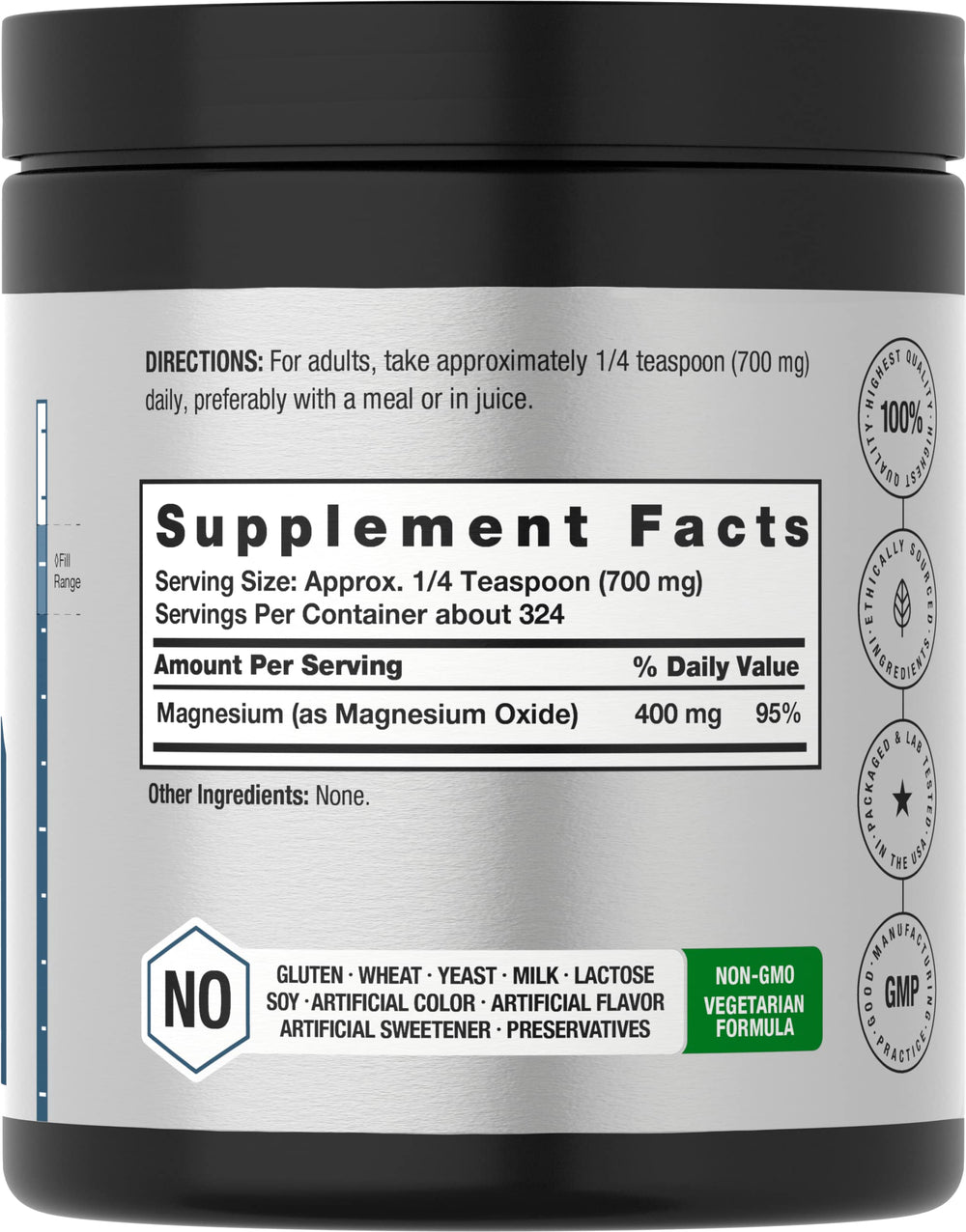 8 oz Horbaach Magnesium Oxide Powder bottle