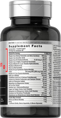 Close-up of Horbäach multivitamin bottle and caplets