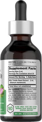 Close-up of Horbäach Milk Thistle Liquid Extract 2 oz label
