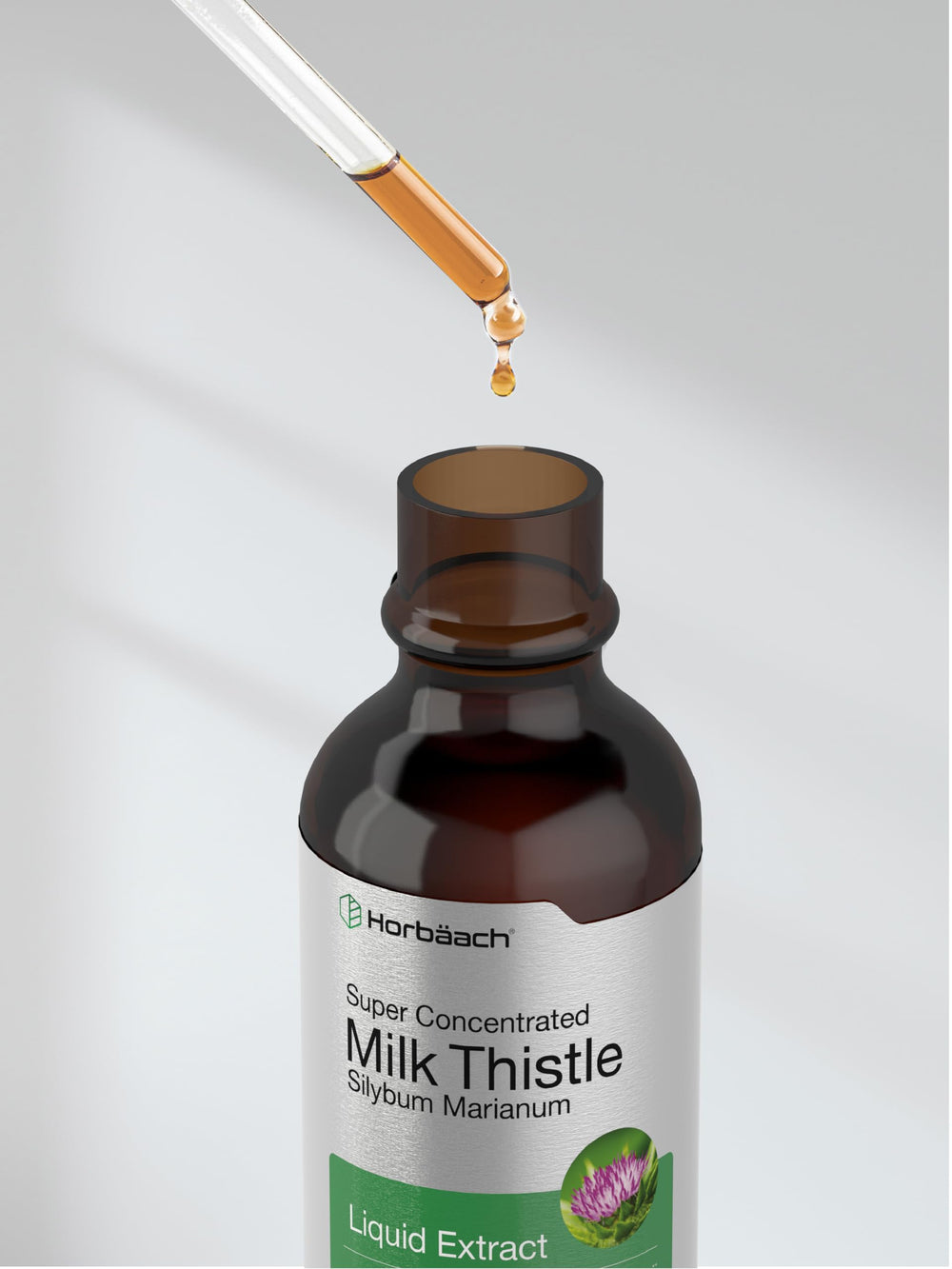 Usage and dosage illustration for Horbäach Milk Thistle Liquid Extract