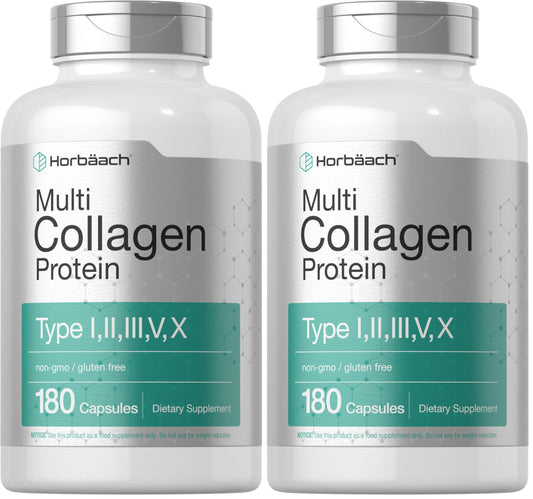 Front view of Horbaach Multi Collagen Protein bottle