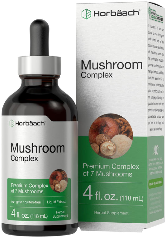Horbäach Mushroom Complex bottle label and branding