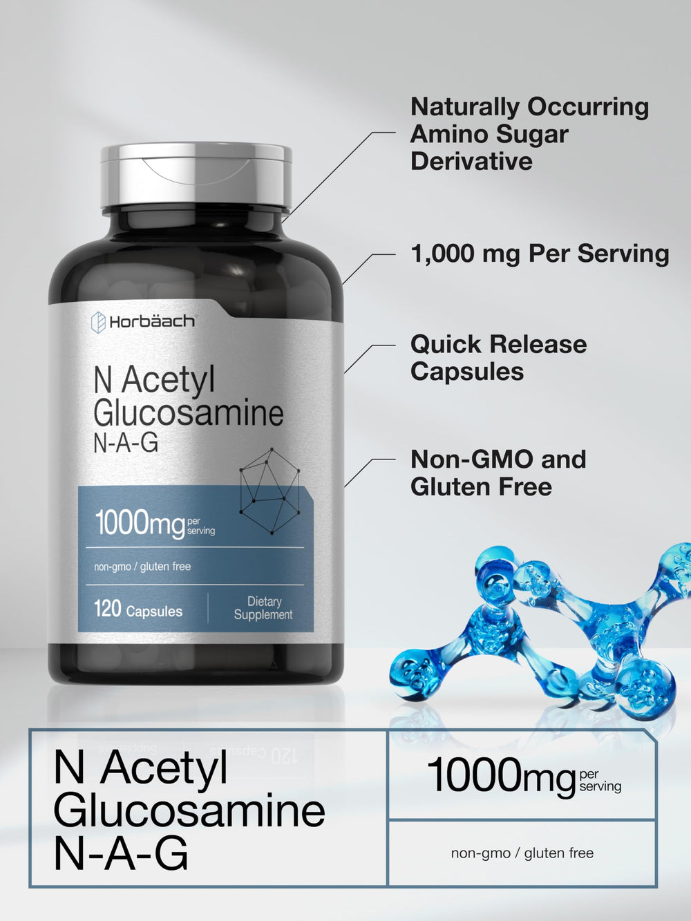Nutrition facts panel on Horbaach NAG bottle
