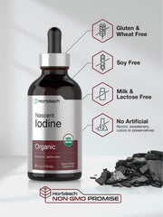 Label highlighting organic formula with 325 mcg per serving