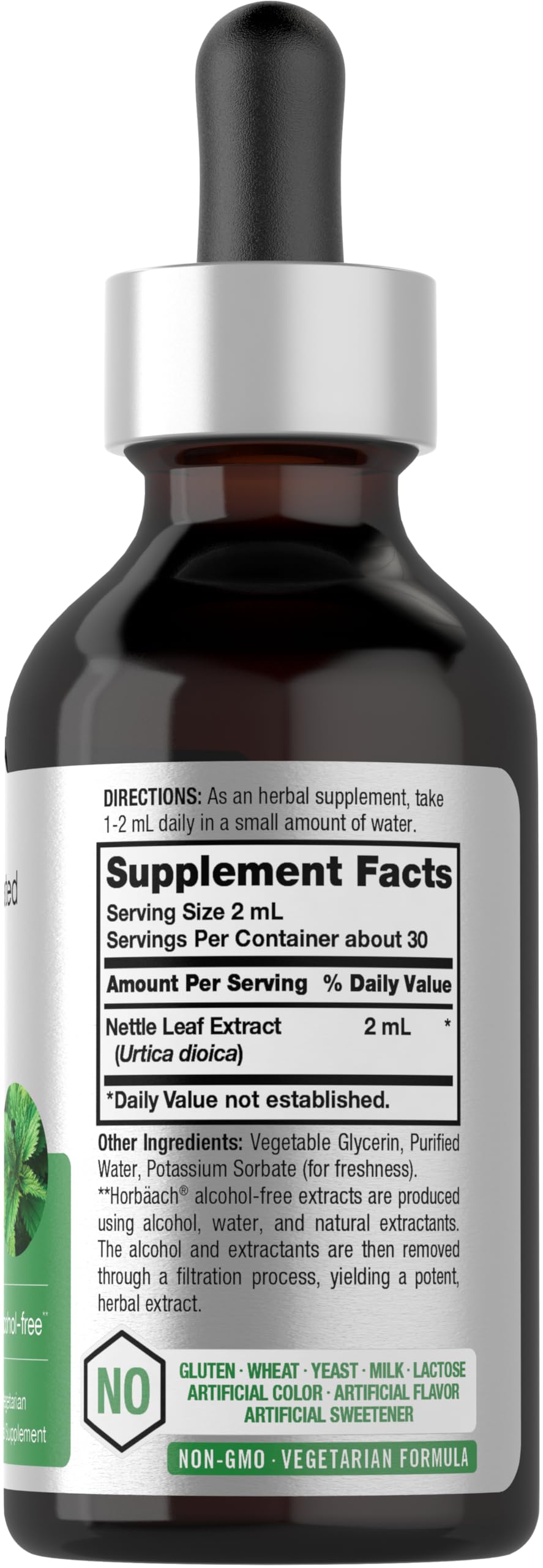 Alcohol-free nettle leaf tincture label