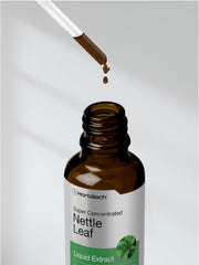 Concentrated nettle leaf extract liquid close-up
