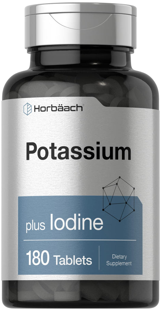 Horbäach Potassium Chloride supplement bottle with iodine