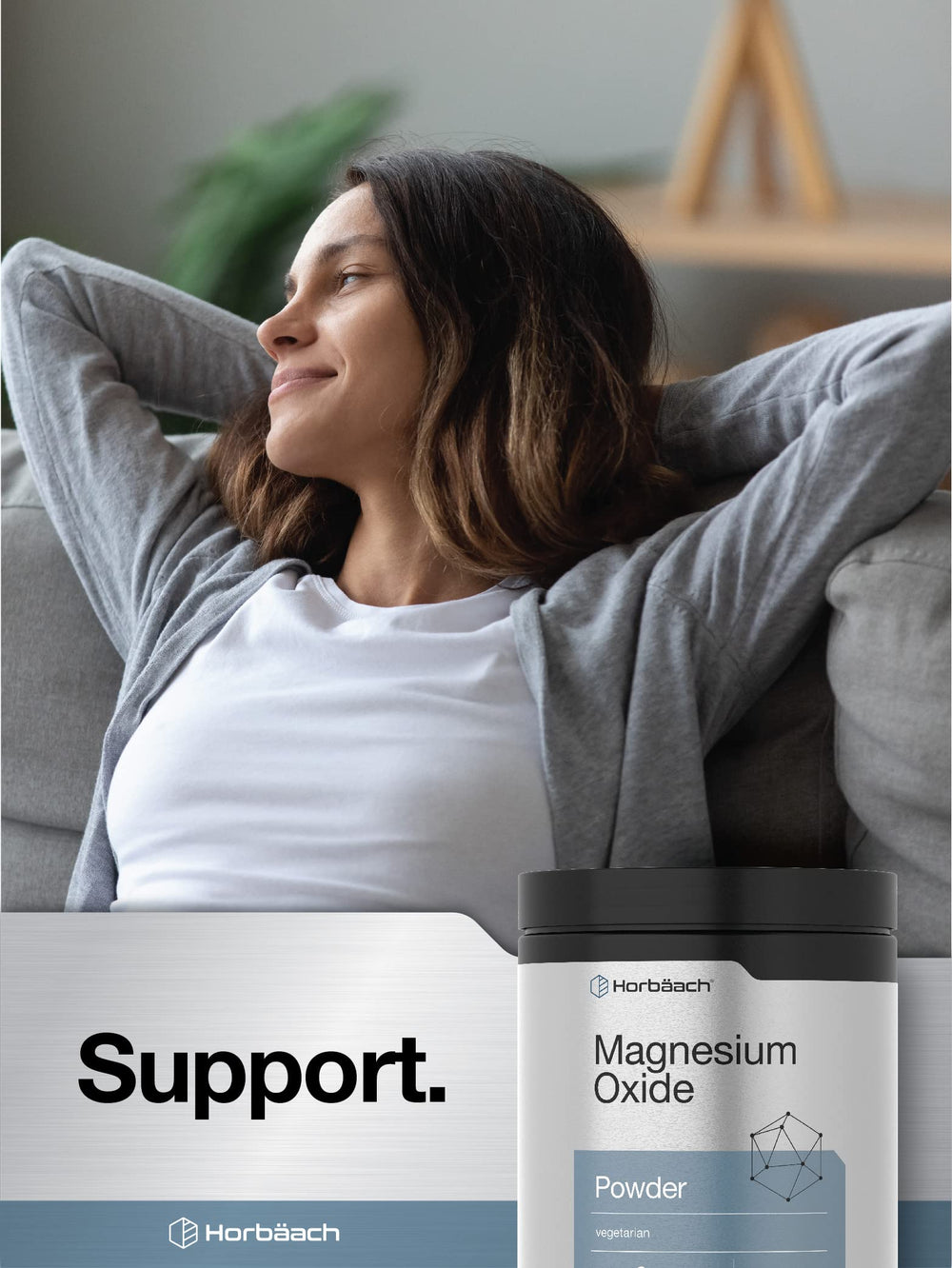 Close-up of Horbaach Magnesium Oxide Powder texture