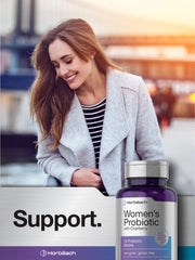 Graphic highlighting health benefits for women's probiotic health