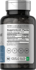 Horbaach R-Lipoic Acid bottle back label with supplement facts