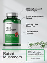 200-count bottle of Horbaach Reishi Mushroom Capsules