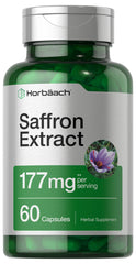 Bottle of Horbaach Saffron Extract Capsules with 177 mg per serving and 60 pills