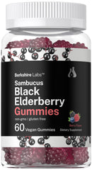 Bottle of Horbaach Sambucus Black Elderberry Gummies 60-count