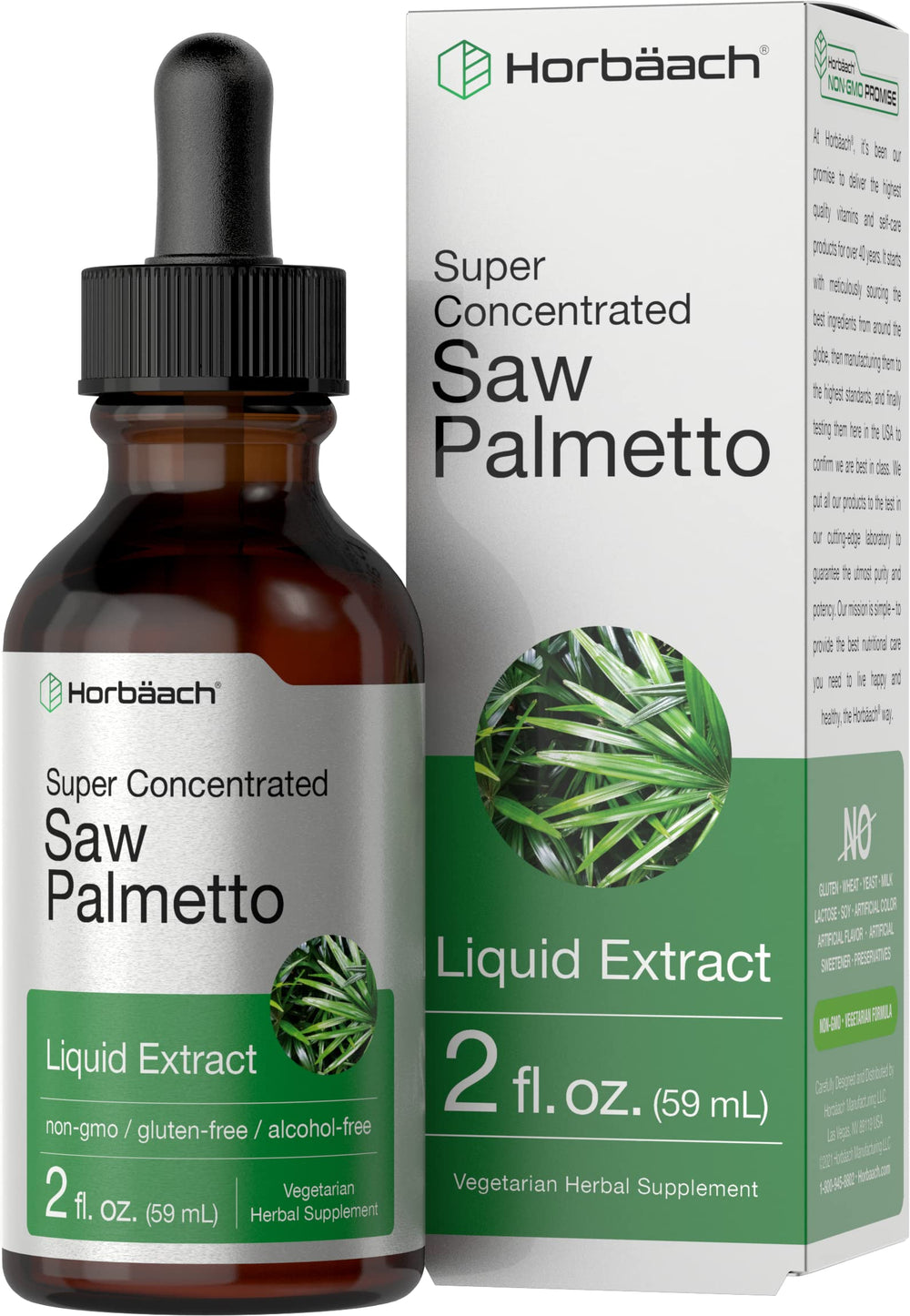 Horbaach Saw Palmetto Liquid Extract bottle 2 oz