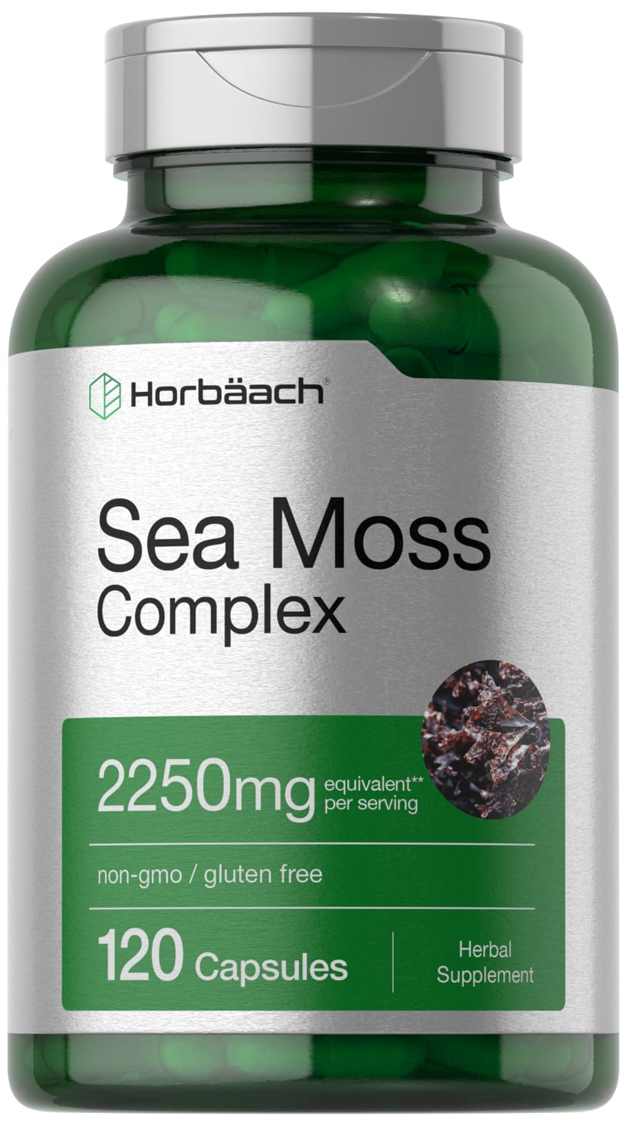 Horbäach Sea Moss Complex Capsules bottle front view