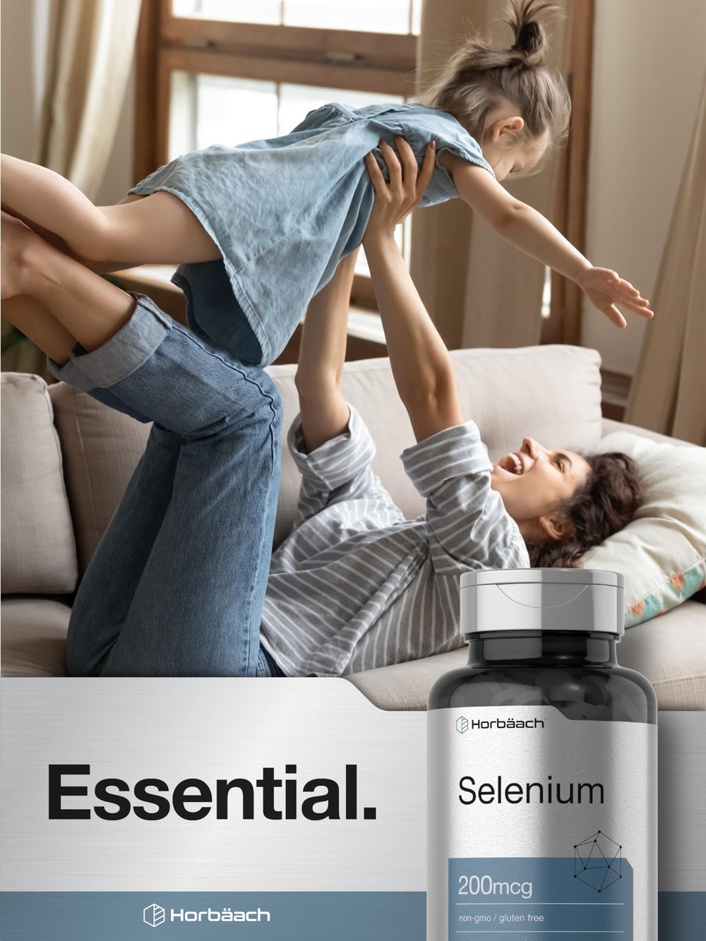 Nutrition facts panel for Horbäach Selenium 200 mcg