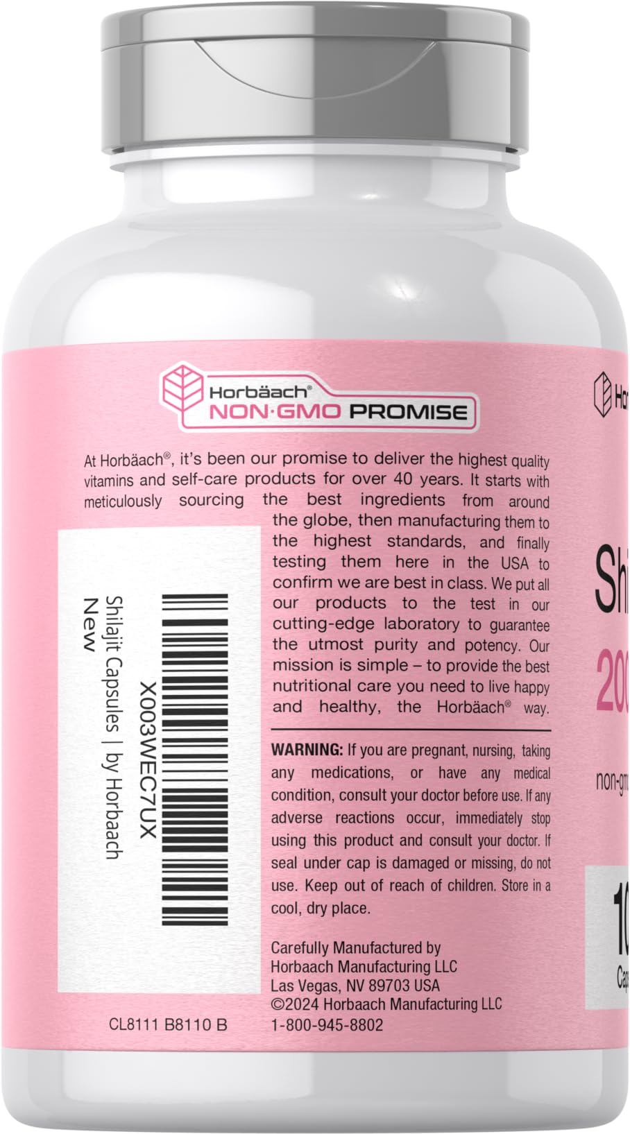 Close-up of Horbaach Shilajit for Women bottle