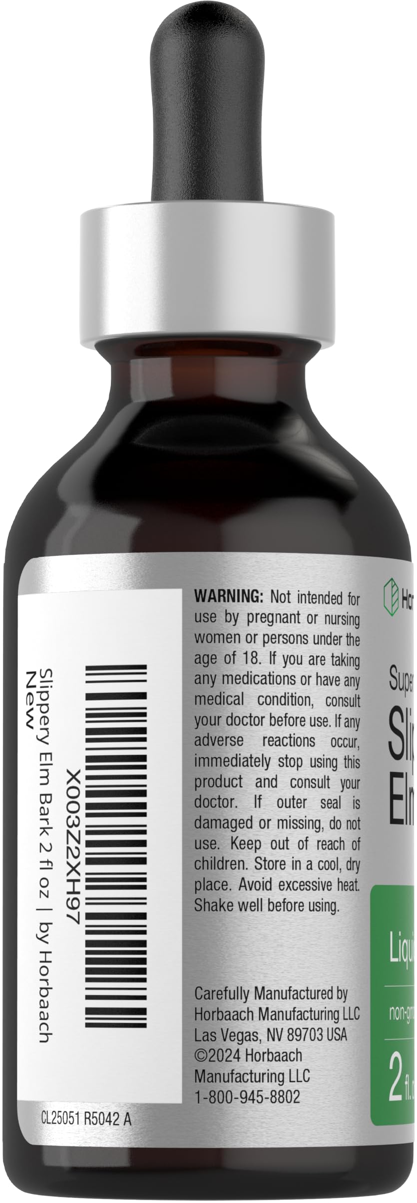 Pouring Horbaach Slippery Elm Liquid Drops into a spoon