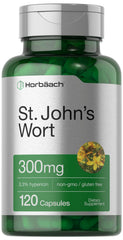 Front view of Horbäach St. John's Wort Capsules 300mg bottle