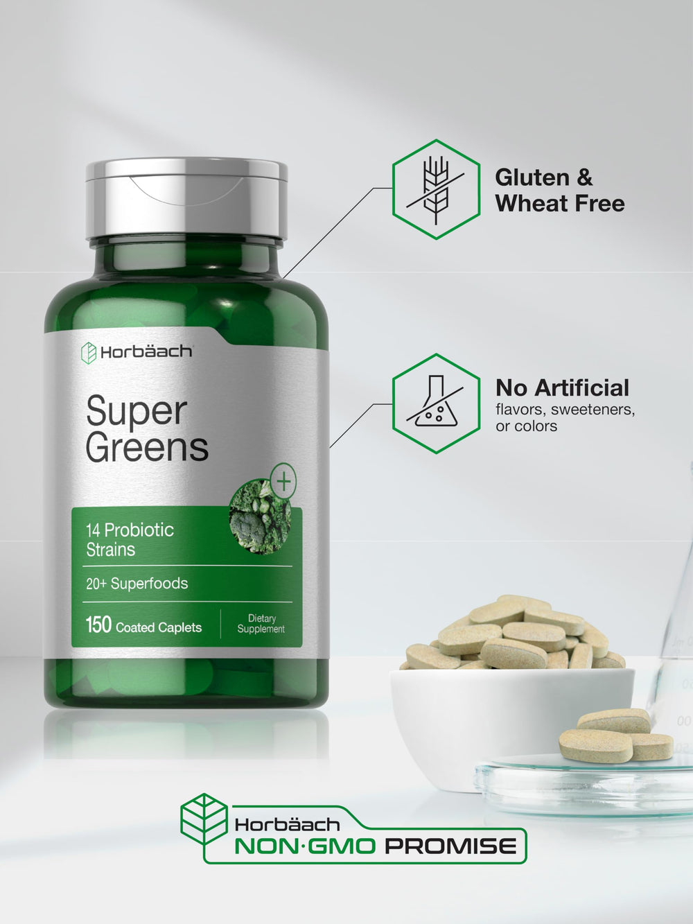 Gluten-free, non-GMO Horbäach Super Greens