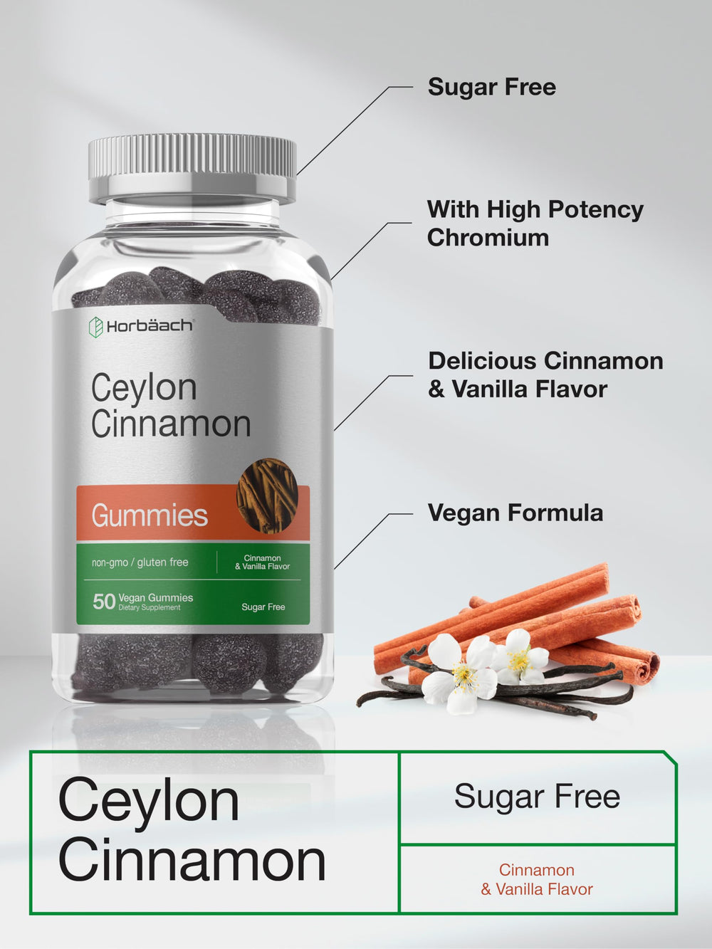 Close-up of Vegan Cinnamon Vanilla gummies