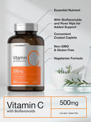 Vitamin C with bioflavonoids and rose hips ingredients