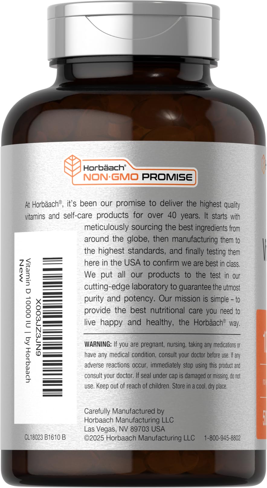 Softgel capsules of Horbaach Vitamin D3 10000 IU