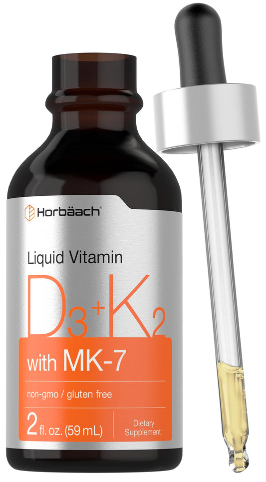 Horbäach Vitamin D3 K2 Liquid Drops bottle with MK-7