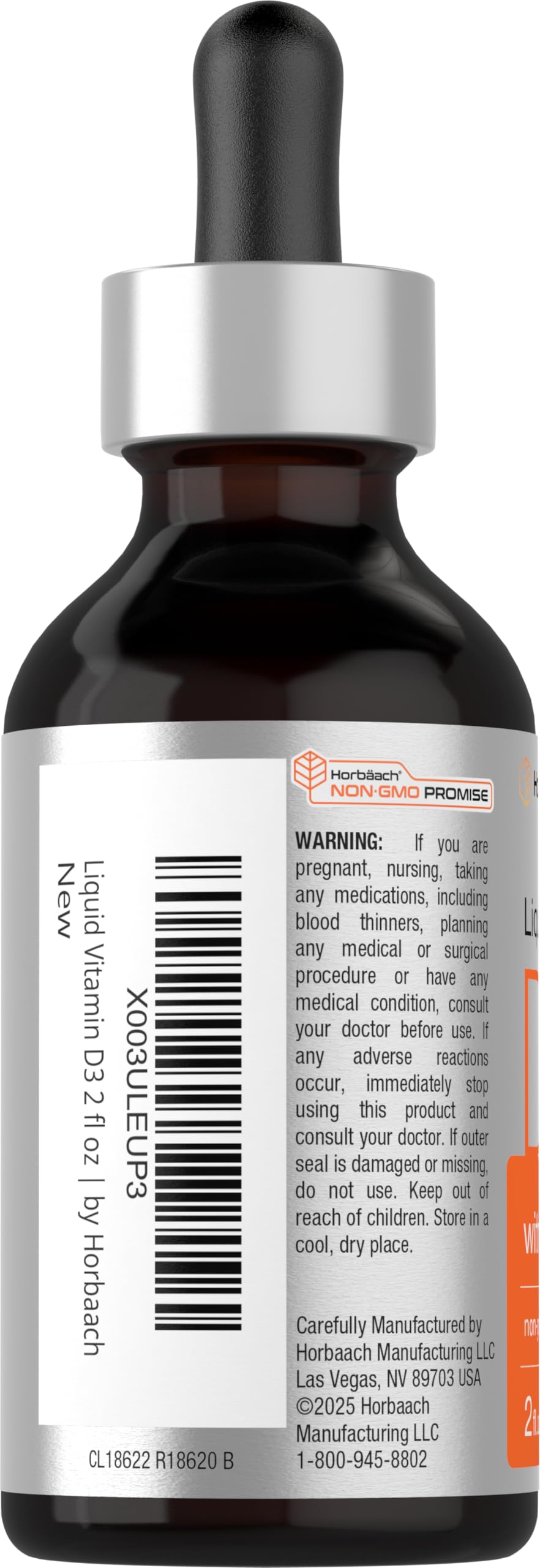 Close-up of vitamin D3 K2 MK-7 label