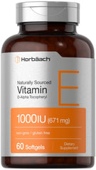 Horbäach Vitamin E 1000 IU softgels bottle – front view