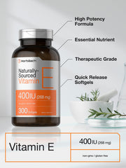 Vitamin E softgel capsules close-up