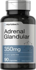 Horbäach Raw Adrenal Glandular 350 mg bottle — front view