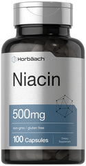 Horbäach Niacin 500 mg bottle label