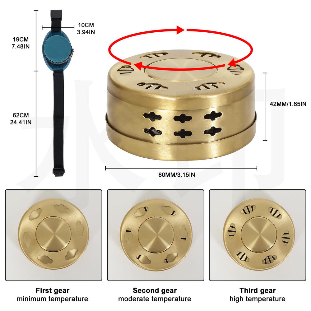 Two smokeless copper moxa boxes included in the kit