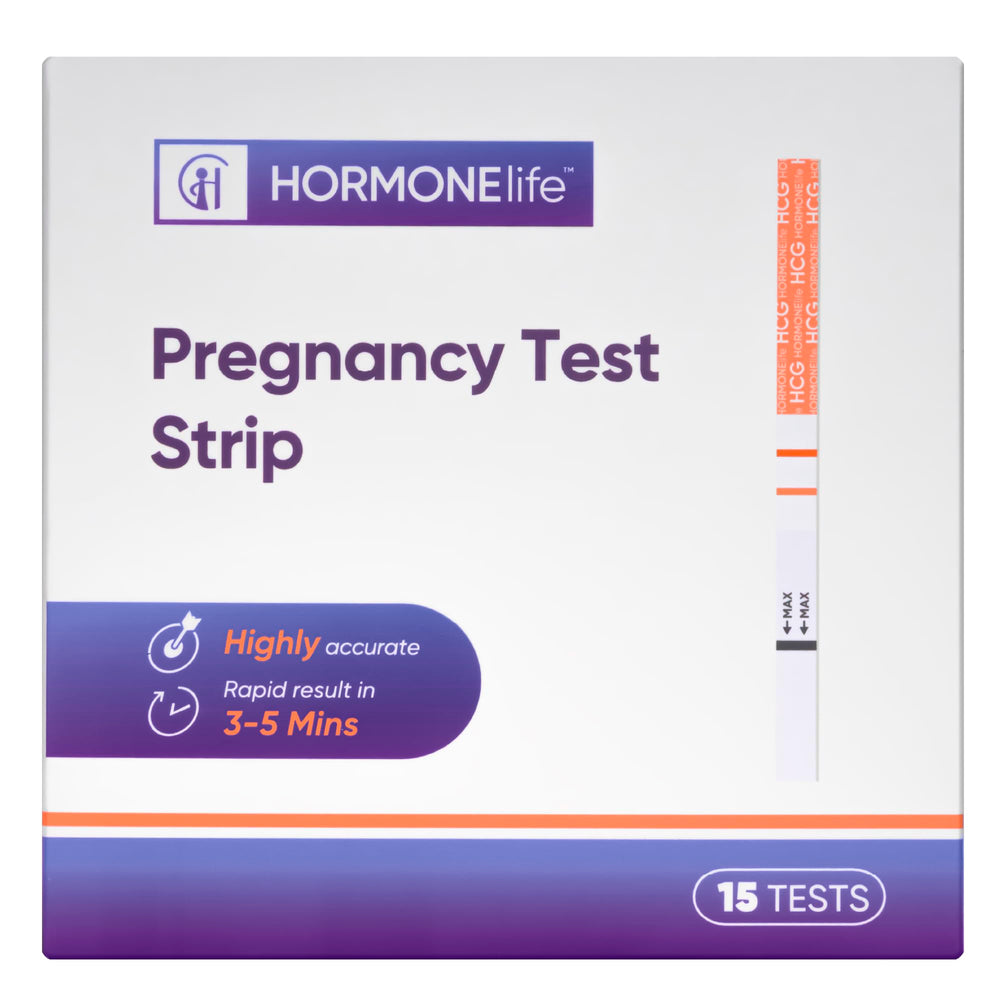HORMONElife pregnancy test strip with 25 mIU/mL sensitivity for early detection