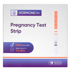 HORMONElife pregnancy test strip with 25 mIU/mL sensitivity for early detection