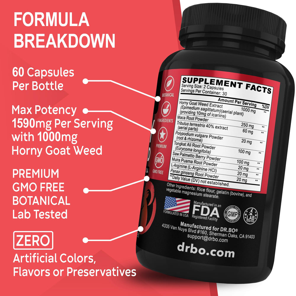 Maca Root and Muira Puama herbal capsules