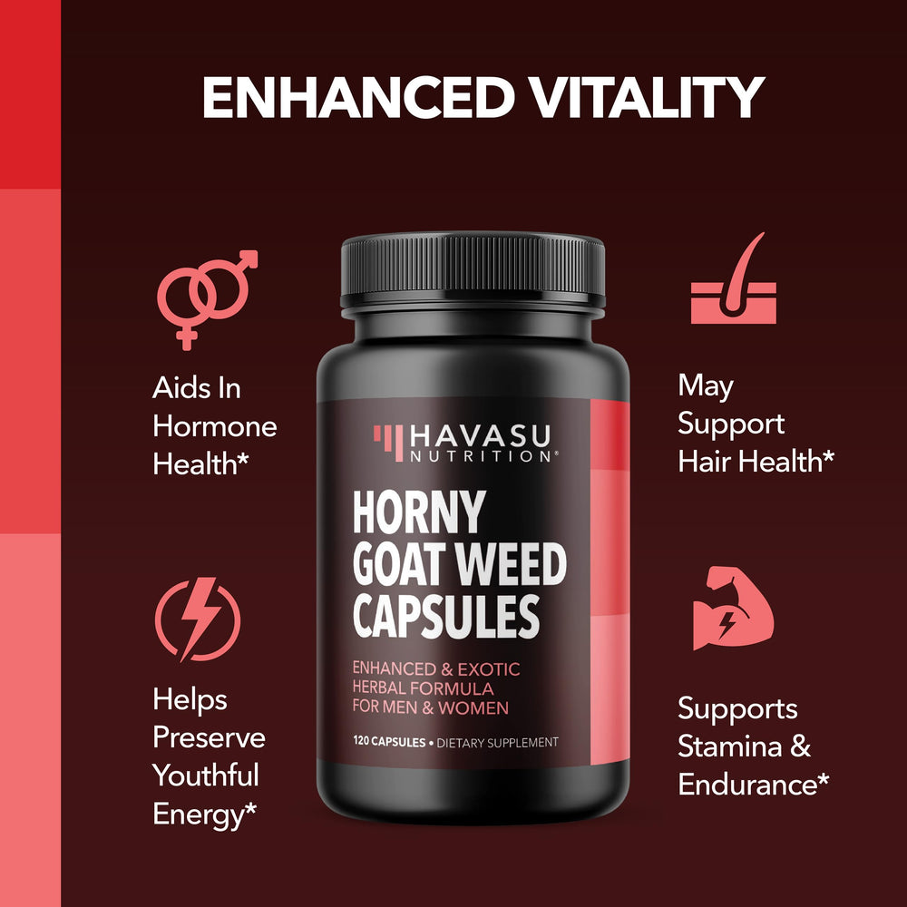 2-month supply bottle of Horny Goat Weed capsules