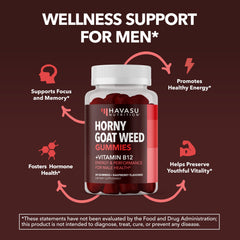 Supplement facts panel for Horny Goat Weed Gummies with Vitamin B12