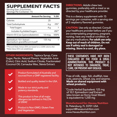 Product packaging for Horny Goat Weed Gummies with Vitamin B12 Raspberry