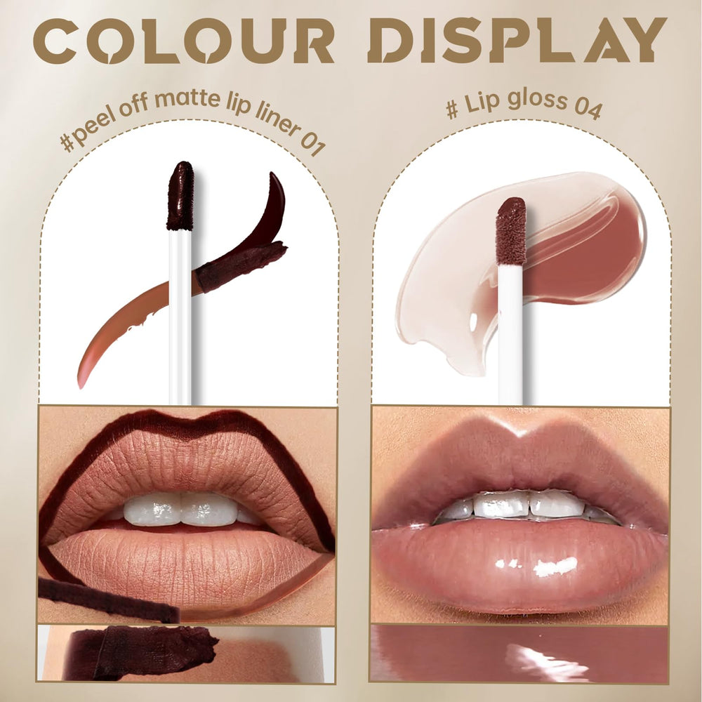 Hosaily packaging and bottle display a premium, travel-friendly lip set.