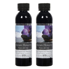 Hosley Set of 2 Ocean Flowers Fragrance Warming Oils, 5 oz each